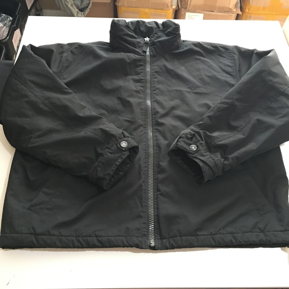 Polo Ralph Lauren Jacket Mens XXL Black Full Zip Fleece Lined Hooded